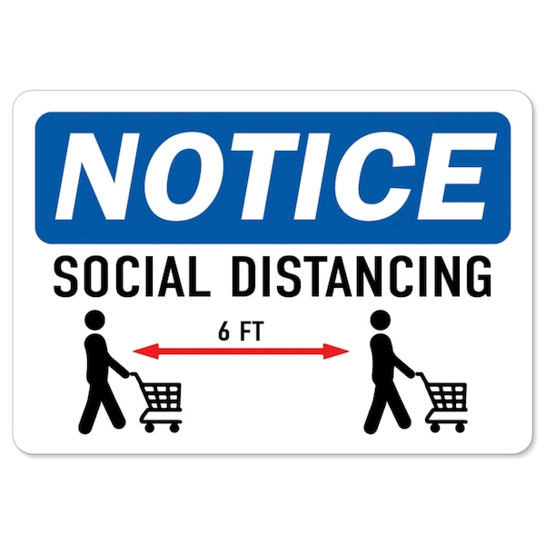 Public, Social Distancing, 24in X 36in Peel & Stick Wall Graphic, 24" W, 36" H, Social Distancing